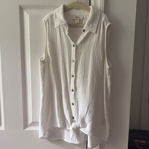 STYLUS Cream Notched Collar Button Down Shirt